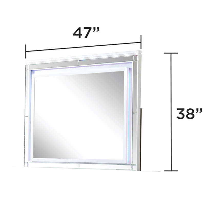 Denard Mirror, White, 42" H x 49" W