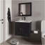 Ensemble de meuble-lavabo flottant Slater avec lavabo, armoire à deux portes et miroir Slater-283978354