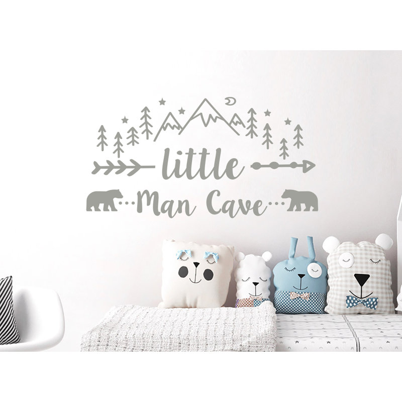 Décalcomanie murale Little Man Cave, Gris argenté