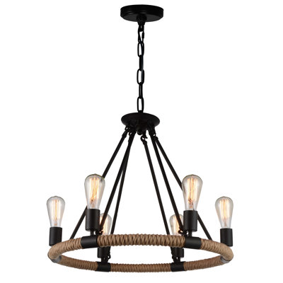 Dermott 6 - Light Stainless Steel Dimmable Chandelier