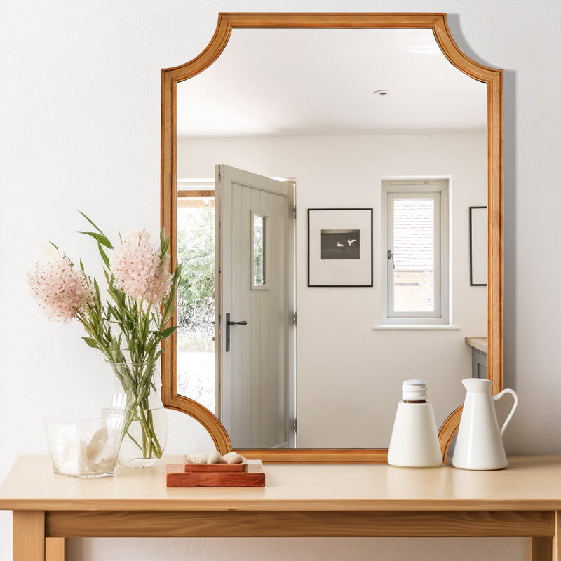 Miroir de salle de bain Laritha, 36 po x 24 po, Bois naturel