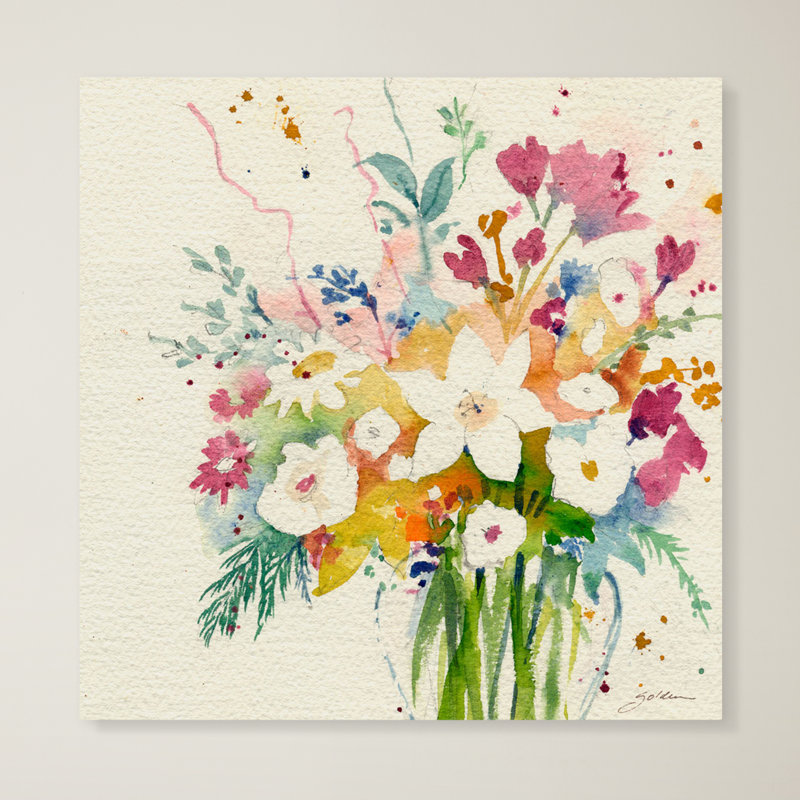 « rêve bouquet », reproduction d’art sur toile, H 18 po x l 18 po x P 2 po