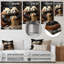 Snowy Bamboo Panda Party - Panda Animal, art mural en métal-852447164