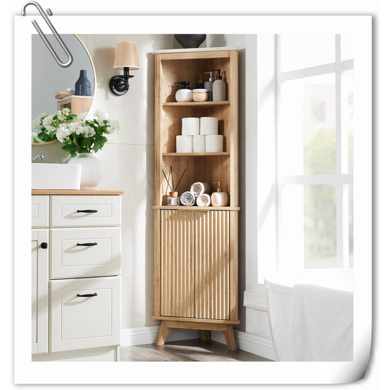 Armoire de salle de bain Jamela, Chêne naturel