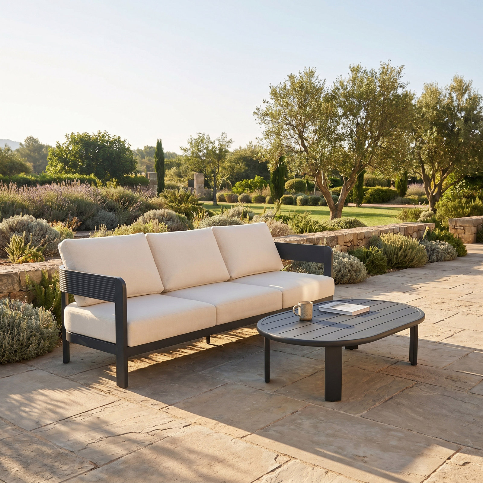 Lisa 5-Person Patio Seating Group, Cream