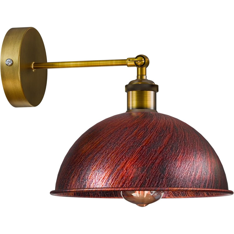 Applique murale Dome en métal, lampe murale industrielle réglable à 180 ° pour les décorations de chevet, d'étude, de cuisine et de salon.