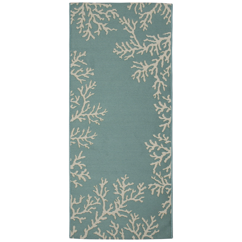 Tapis de cuisine Thomasina, Turquoise, Tapis de couloir 1 pi 11 po x 4 pi 11 po