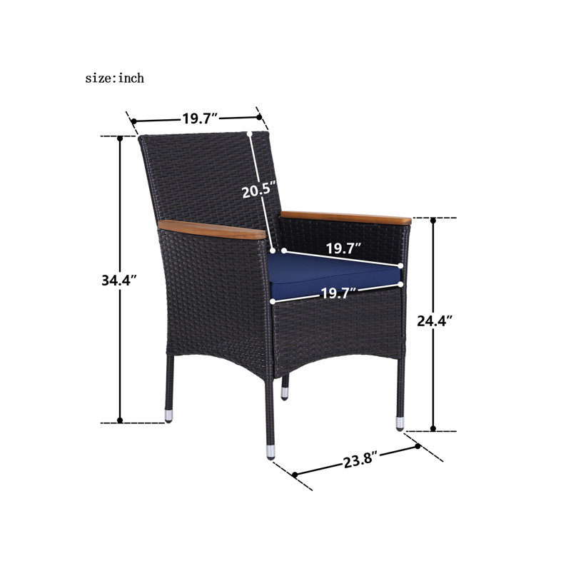 Ensemble de salle à manger pour 6 personnes en métal avec table rectangulaire