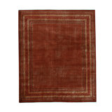 Wool Geometric Area Rug in Red/Black/Caramel