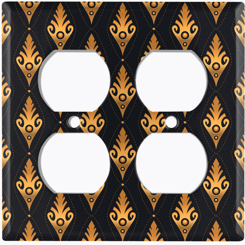 Élégante plaque murale murale à 2 bandes en damas
