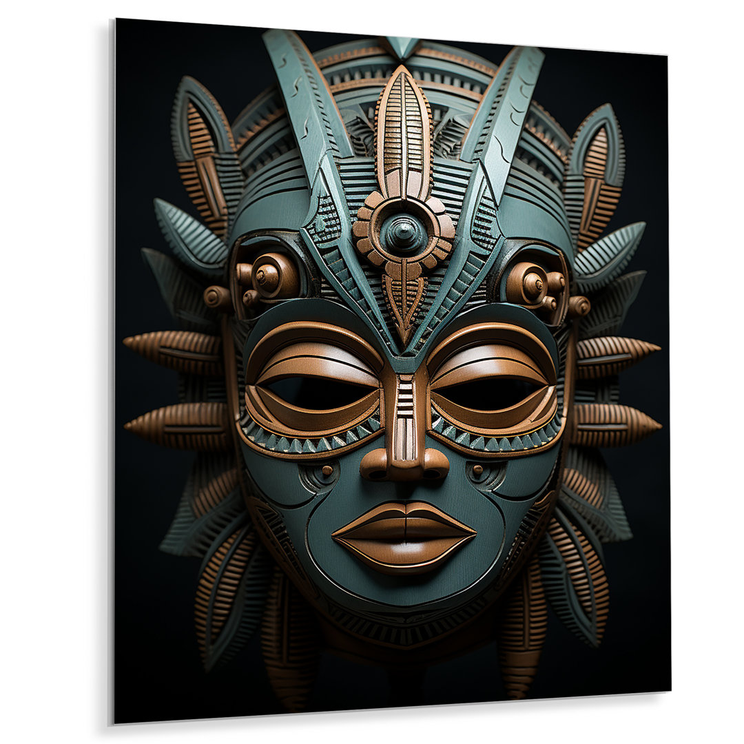 African Tribal Dogon Mask - African Tribal Metal Wall Art Living Room Bungalow Rose