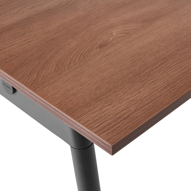Series A Executive Single Desk, Charcoal/Walnut, 29" H x 42" W x 96" D