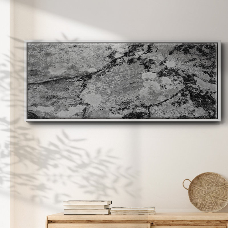 Found Textures XII- Framed Canvas, 12" H x 30" W
