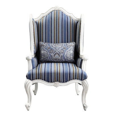 Upholstered 's Chair With Pillow - Fabric Cover, Wooden Structure, D28 Foam, 20" Seat Height ' White Comfortable Inner Frame, Resin Legs, Pocket Coil, 41 In. Package Depth