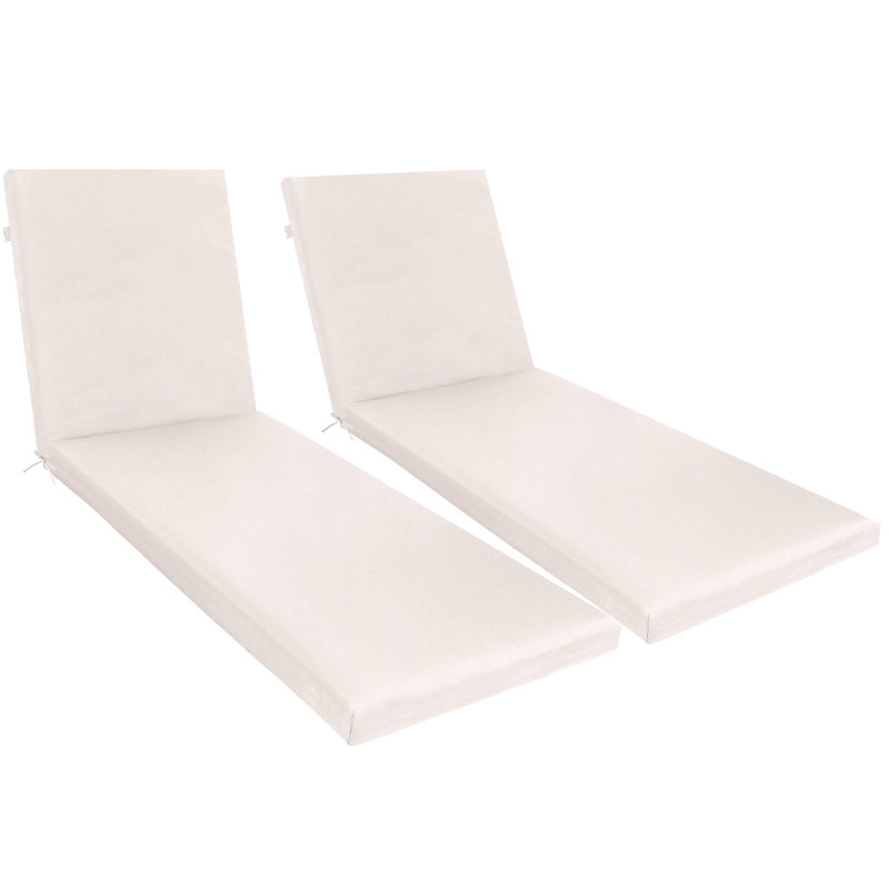 2Pcs Set Outdoor Lounge Chair Cushion Replacement Patio Funiture Seat Cushion Chaise Lounge Cushion, Beige
