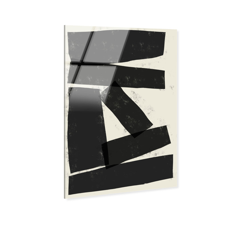 Black And White 2 1 High-Gloss Frameless Acrylic Glass Wall Art Abstract Print by Oliver Gal, Ready to Hang, 10 x 15