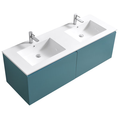 Balli 60" Wall-Mounted Double Bathroom Vanity Set