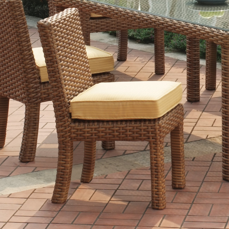 Chaise de salle à manger avec accoudoirs et coussin Java, Sunbrella® ‑ lin sésame