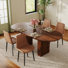 Ensemble de table de salle à manger ovale 62,9 po Modern Luxury