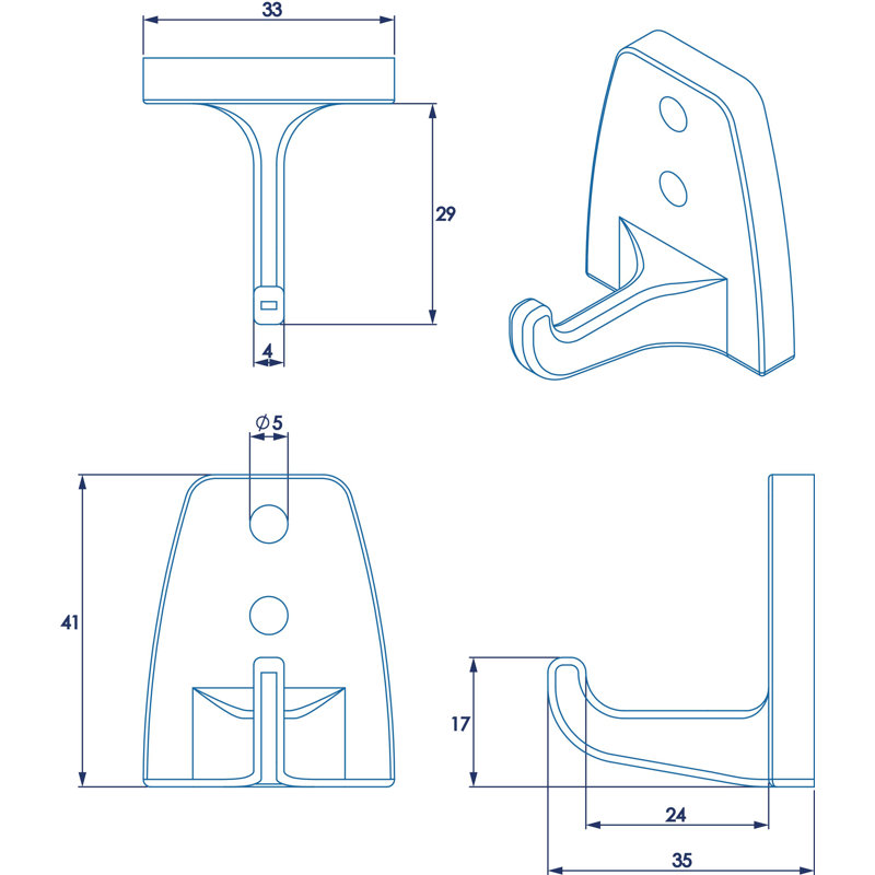 Sutton Wall Mounted Robe Hook