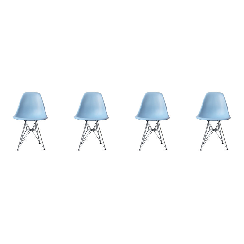 Chaise d'appoint Loie Pays-Bas, Bleu clair, Argent argent, 4