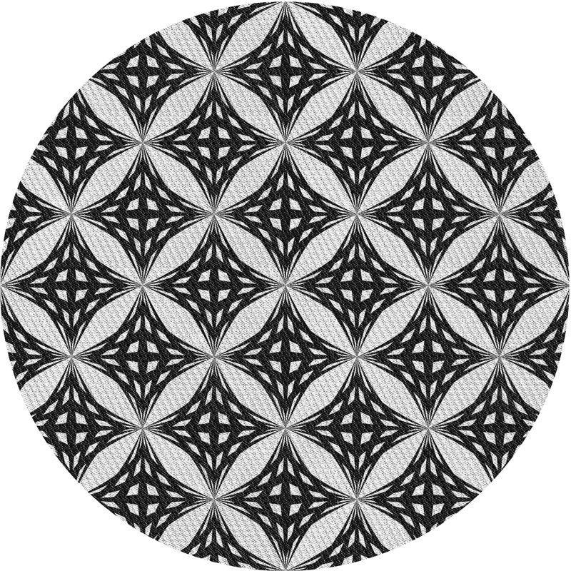 Tapis noir / gris Power Loom, Rond 6 pi