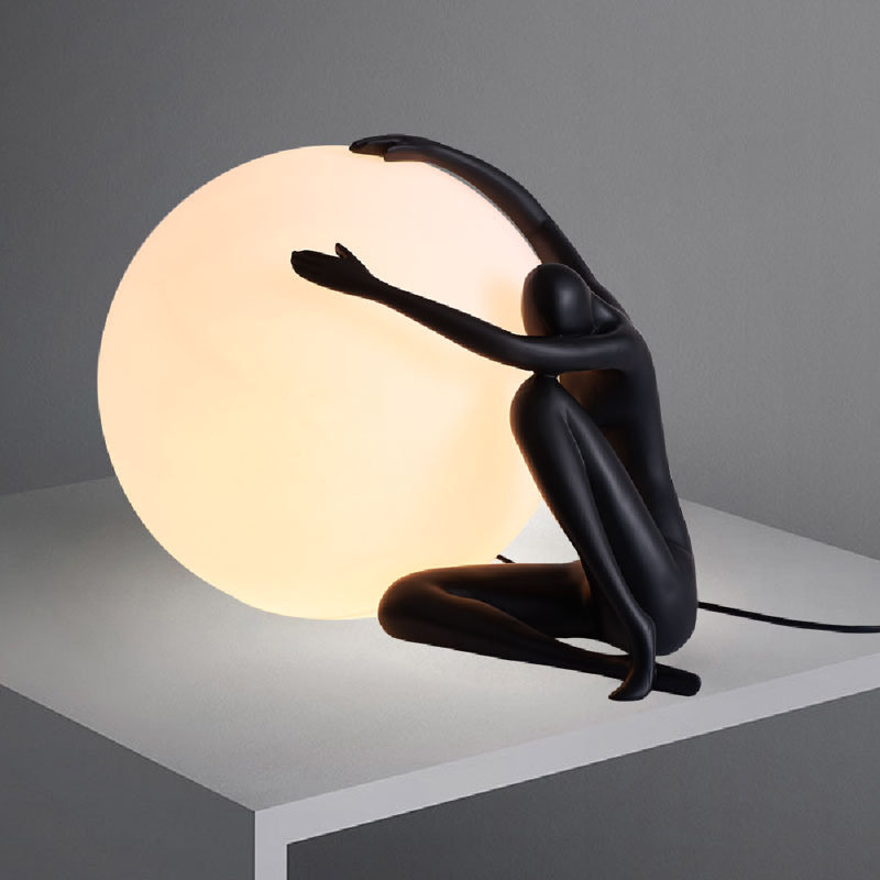 Novella Black Resin Novelty Table Lamp