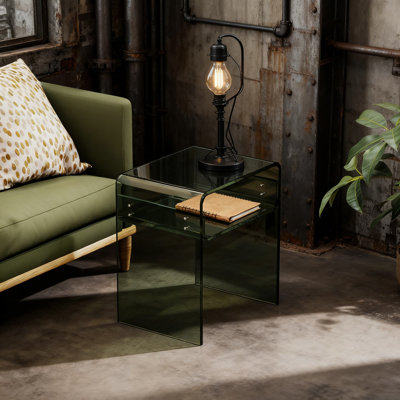 Table de chevet moderne à 2 niveaux en acrylique transparent pour le salon et la chambre à coucher avec un design minimaliste et un assemblage facile