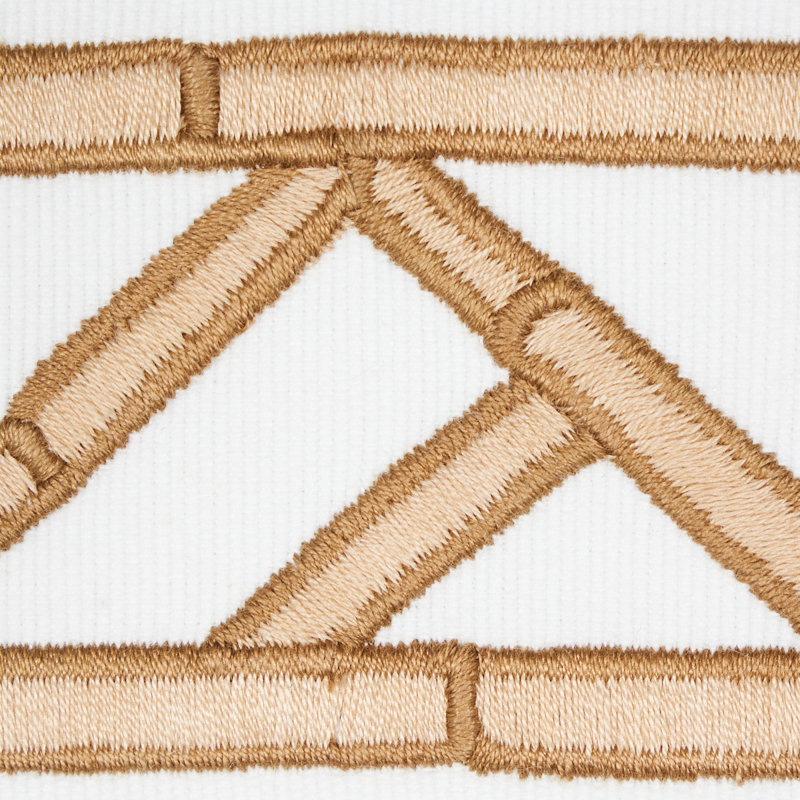Schumacher x David Kaihoi Bamboo Trellis Tape, Sesame