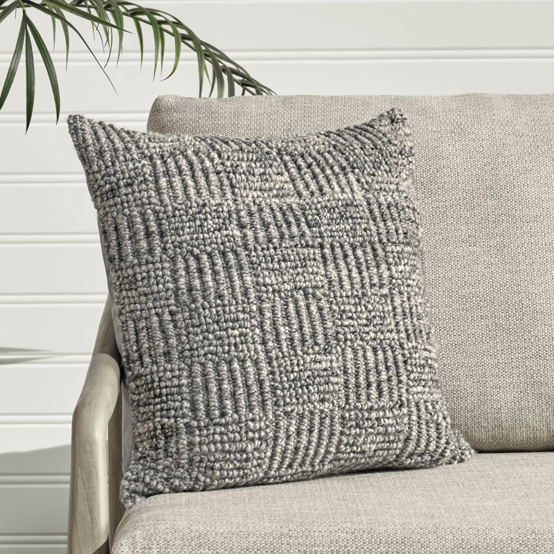 Coussin Vico, Gris, 22 po x 22 po, Carré