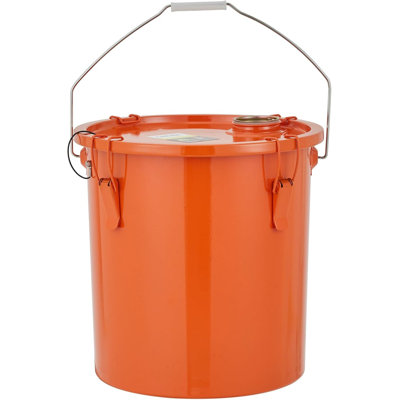 6-Gallon Fryer Grease Bucket with Top Pour Opening, High-Temperature Resistant Oil Storage Caddy with Sealing Ring, Nylon Filter Bag, Dual Handles, Locking Clips for Used Cooking