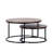 Modern Round Coffee Table Set of 2, Nesting Tables with Adjustable Feet for Living Room, Brown