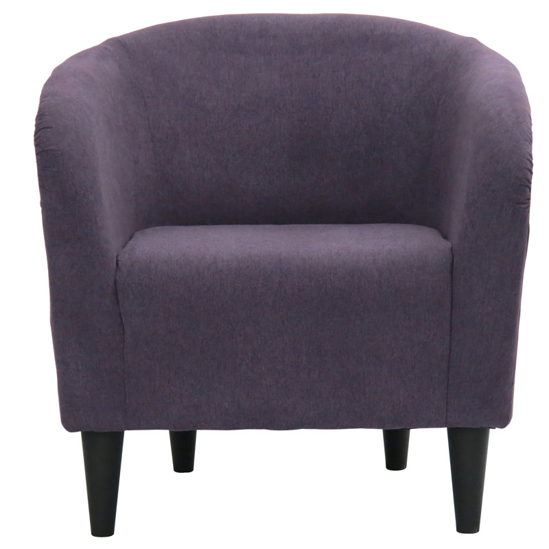 Fauteuil demi-tonneau de 29,50 po de largeur, Toulan en sergé aubergine