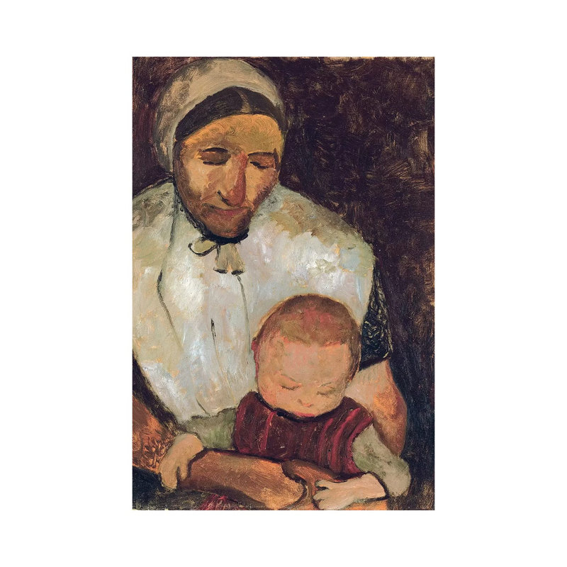Seated Woman With A Child On Her Lap (Sitzende Bauerin Mit Kind Auf Dem Schoss), 1903 by Paula Modersohn-Becker - Wrapped Canvas Painting