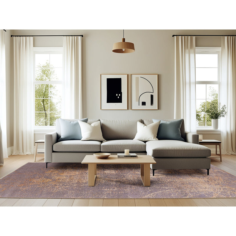 Wool Abstract Indoor Rug, Rectangle 6' x 9'