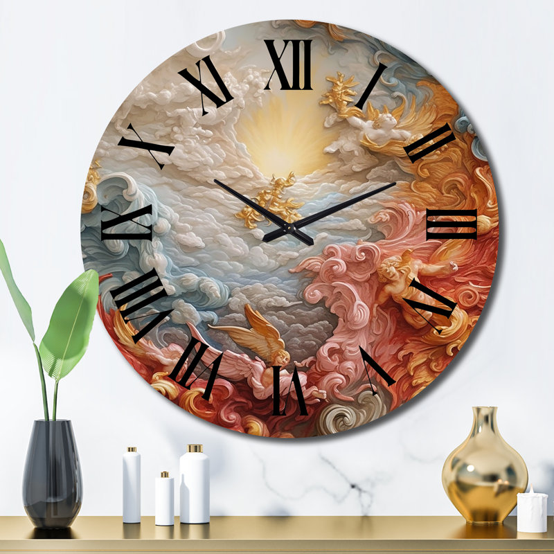 Horloge murale crème en métal Nebula, Grand