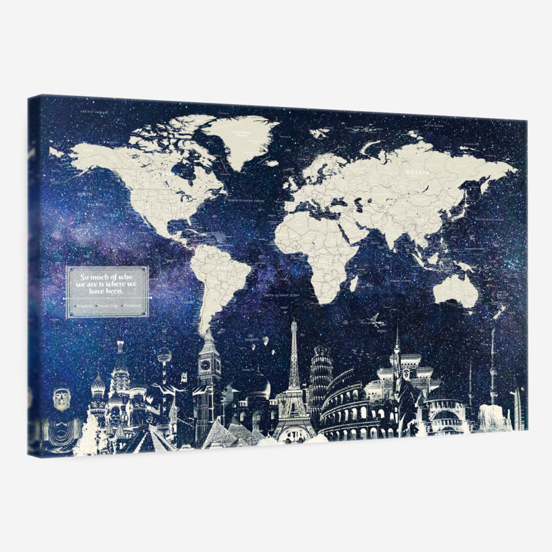 «Where We Have été Push Pin World Milstead», H 26 po x l 39 po