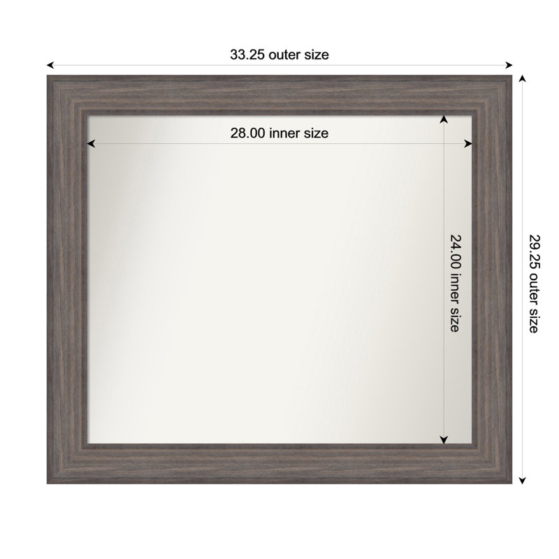 Miroir Hannaley, 29,25 po x 33,25 po, Rectangle