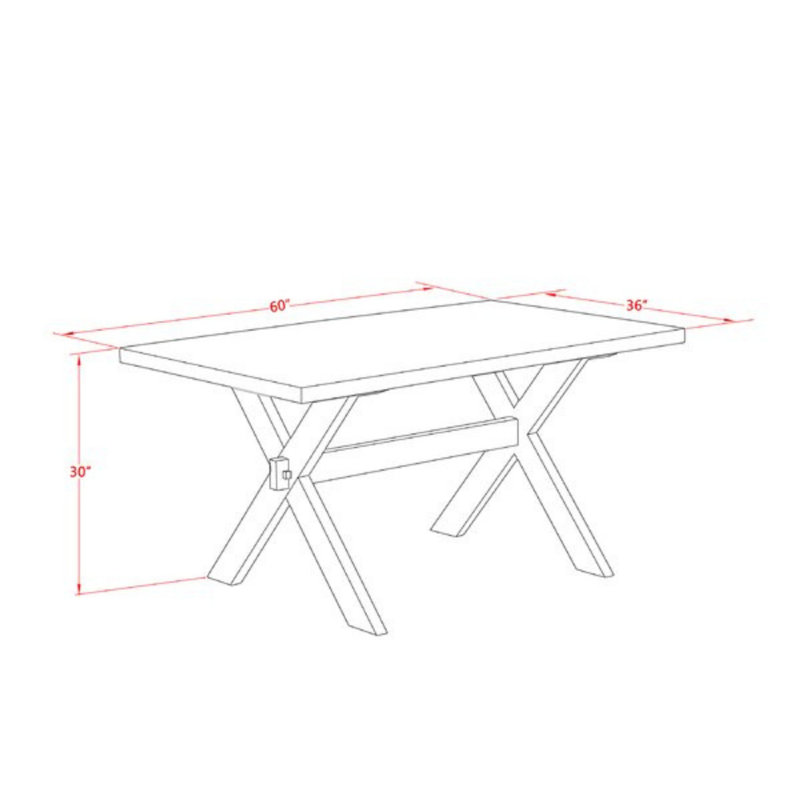 6 Piece Dinette Set Contains a Rectangle Dining Table with X-Legs and 4 Brown Linen Fabric Parson Chairs with a Bench, Distressed Jacobean Finish