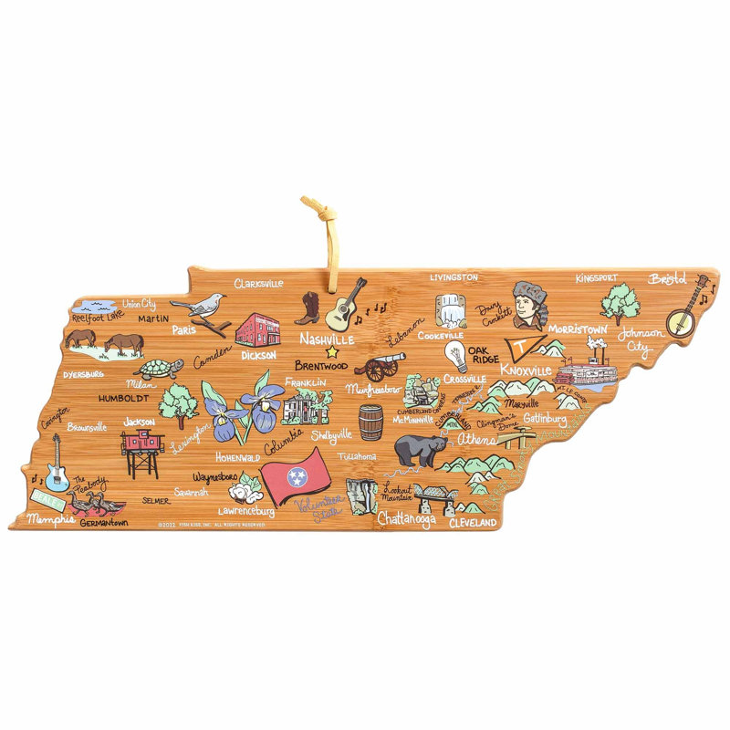 Tennessee Cutting & Serving Board with Artwork by Fish Kiss