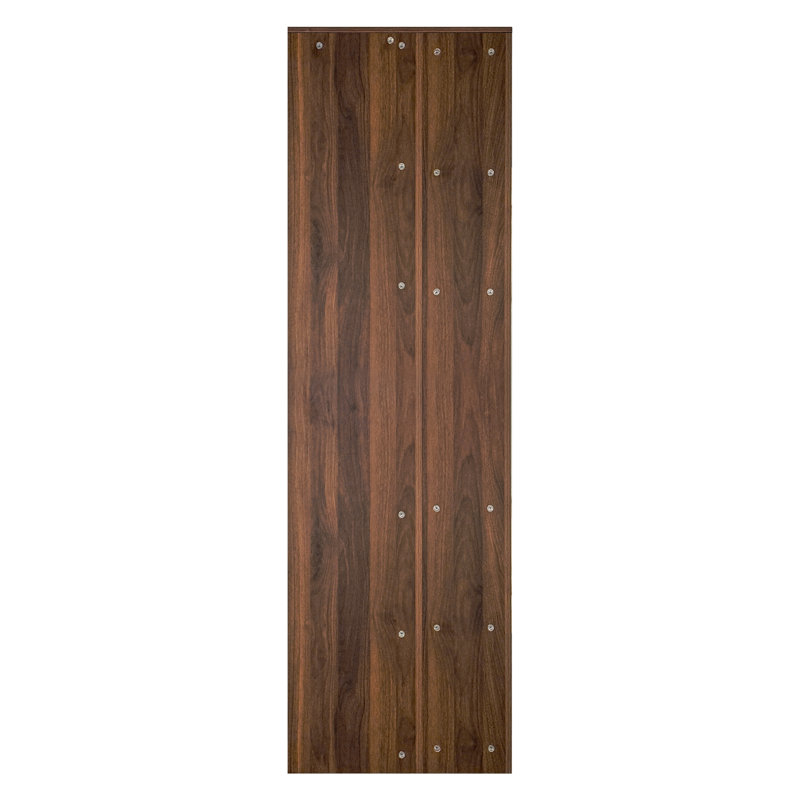 Vitrine 19,65 po x 12,6 po x 70,28 po, panneau de particules + panneau de fibres à densité moyenne, 2 pièces, armoires, noyer, avec portes en verre