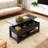 Sparta 47.3'' Lift Top Extendable Coffee Table With Hidden Storage & Open Shelf, Lift Top Coffee Table with Stable Legs, Square Living Room Table with Storage-88633445