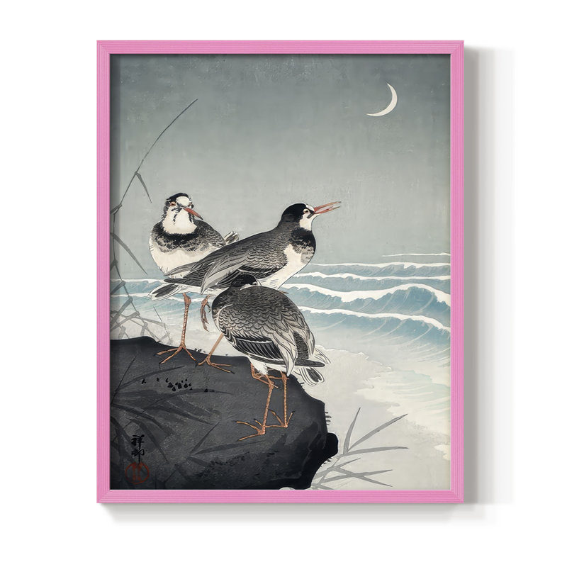 Koson Sandpipers I Framed Print - Solid Wood