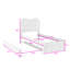 Lit plateforme tapissier avec lit gigogne simple et tête de lit-1992257301
