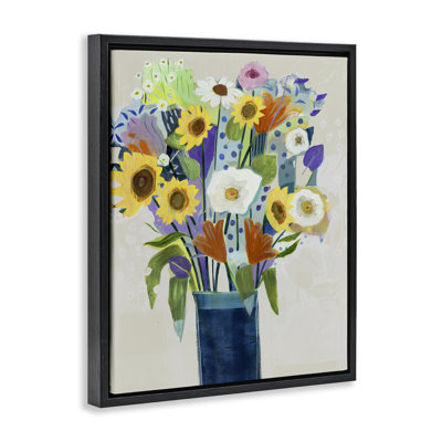 Fleurs expressives dans un vase, cadre par Jill Martin