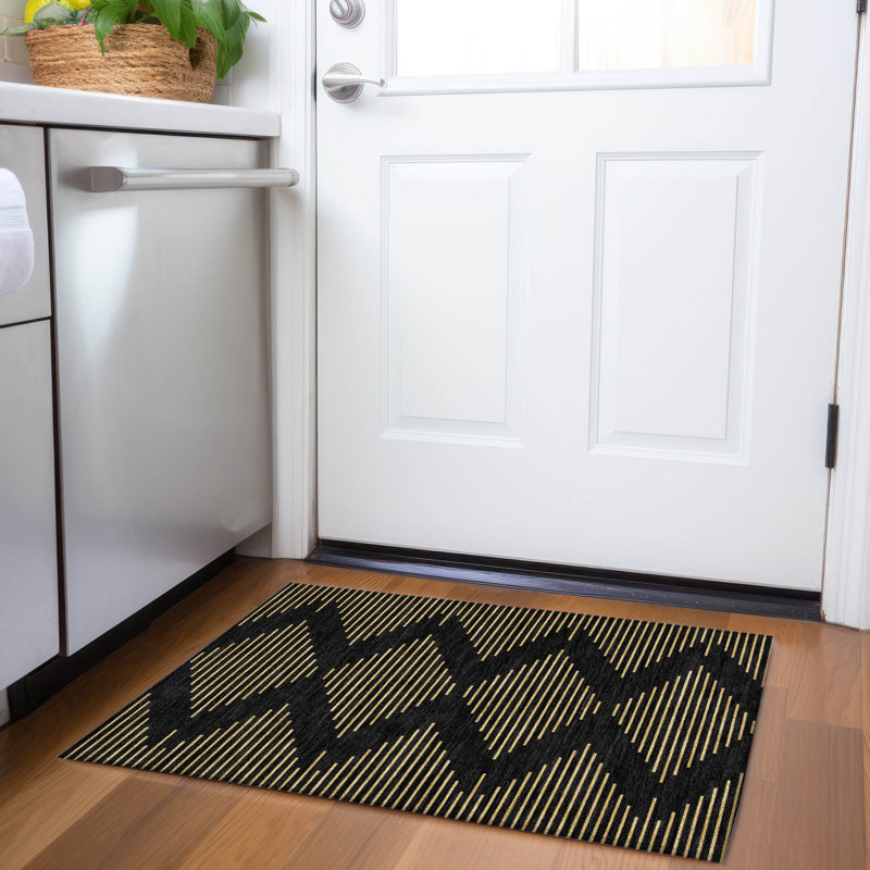 Premium Machine Washable Jahnke AMF1017 Geometric Rug, Rectangle 1'8" x 2'6"