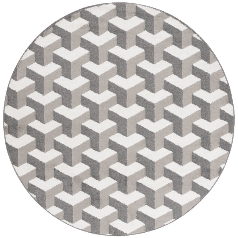 Hikeem Performance Geometric Rug, Round 6'7"