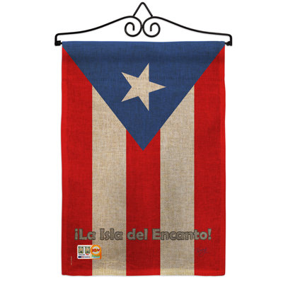 Double Sided 18.5'' H x 13'' W Burlap Flag Set