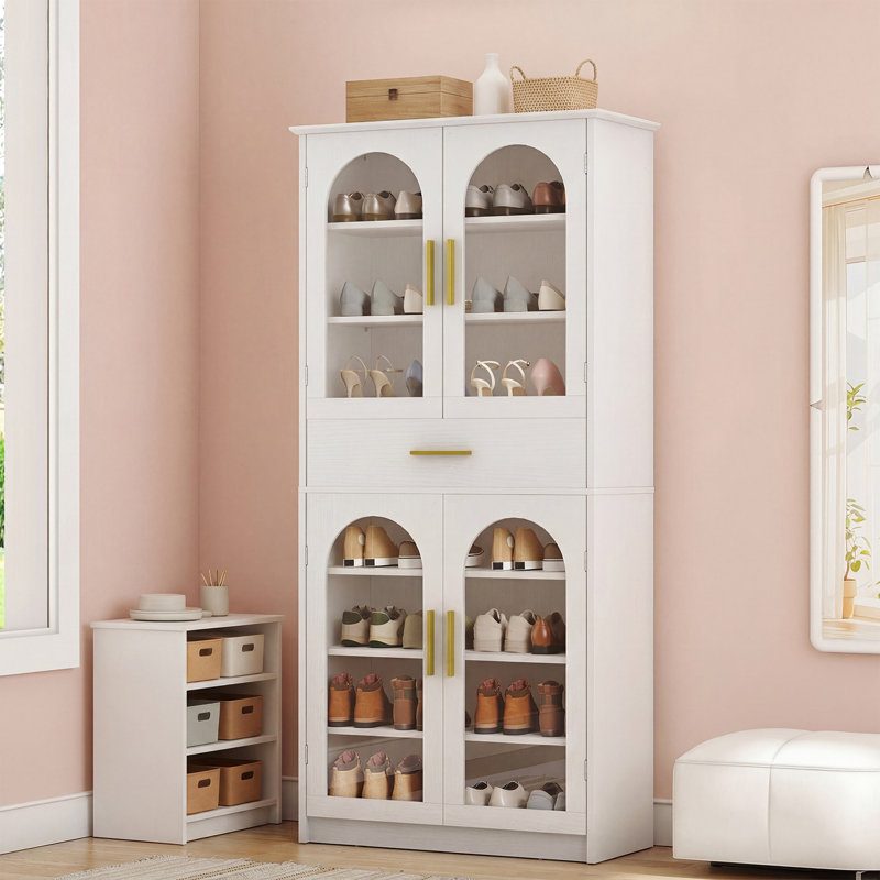  Armoire de rangement pour chaussures 24 paires avec bande lumineuse DEL