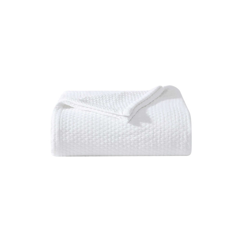 Vera Wang Matelesse Cotton White King Blanket, White, King